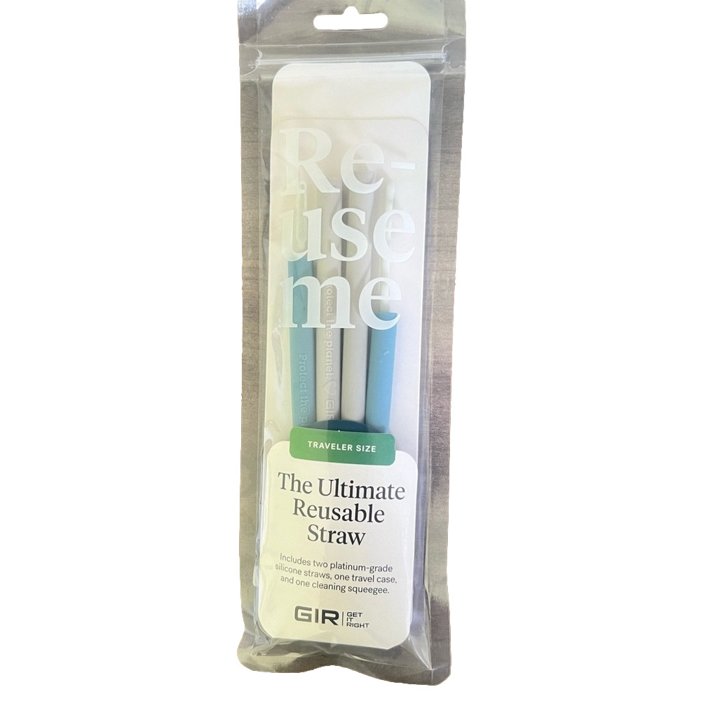 GIR Traveler Size Ultimate Reusable Silicone Foldable Straw Kit